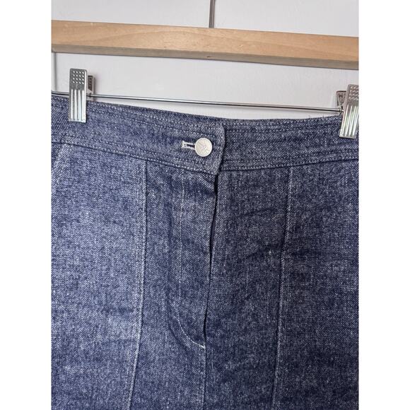 LVIR LA Project Mélange Denim Mini Skirt Blue Sz M Zip Fly Mid Wash Pockets NWT - Picture 14 of 15